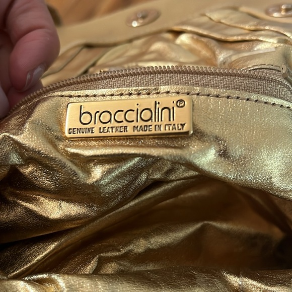 VINTAGE 1970’s BRACCIALINI/ BONWIT TELLER gold shoulder bag - Picture 7 of 8